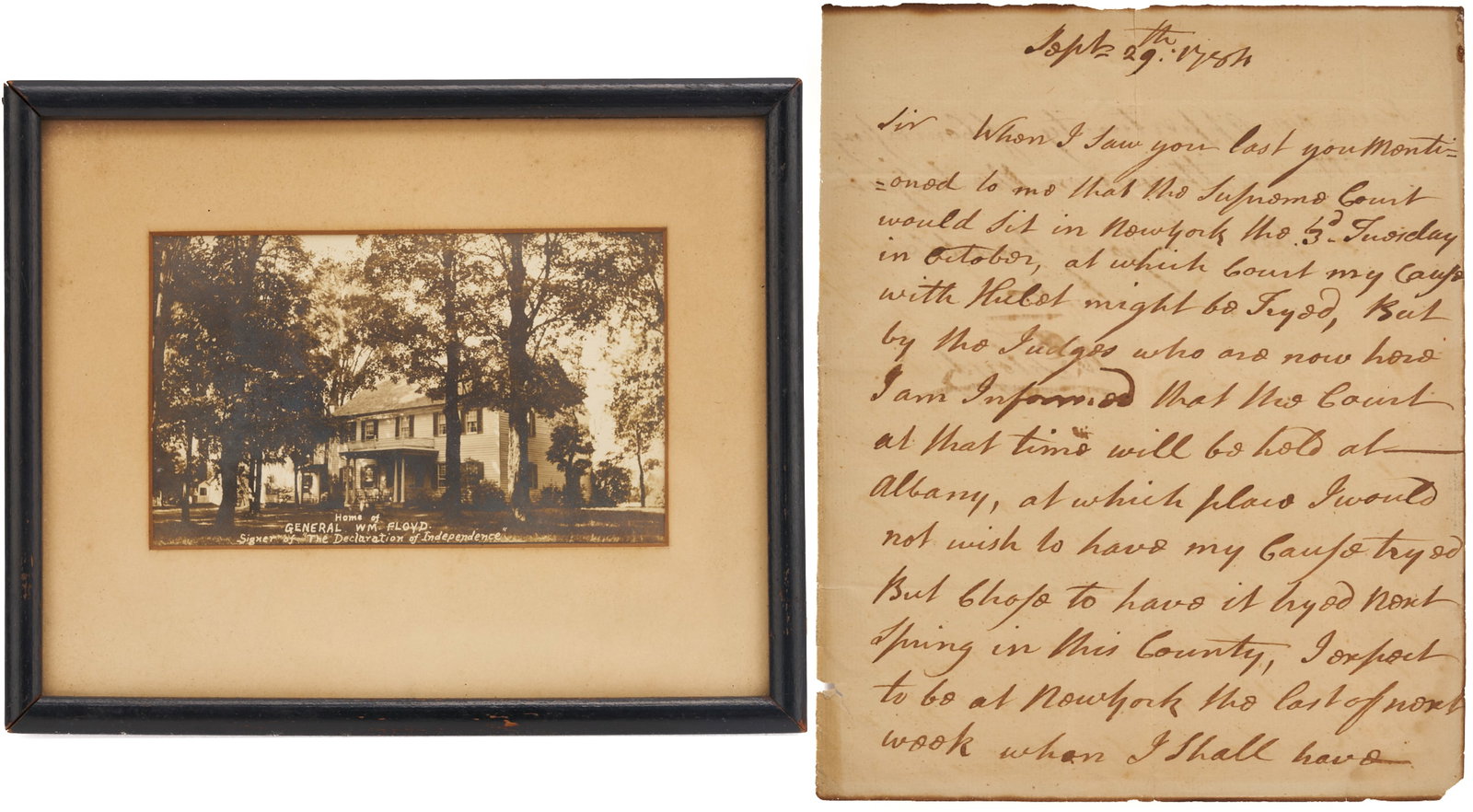 Declaration Signer Gen. William Floyd ALS, 1785 (1 of 19)