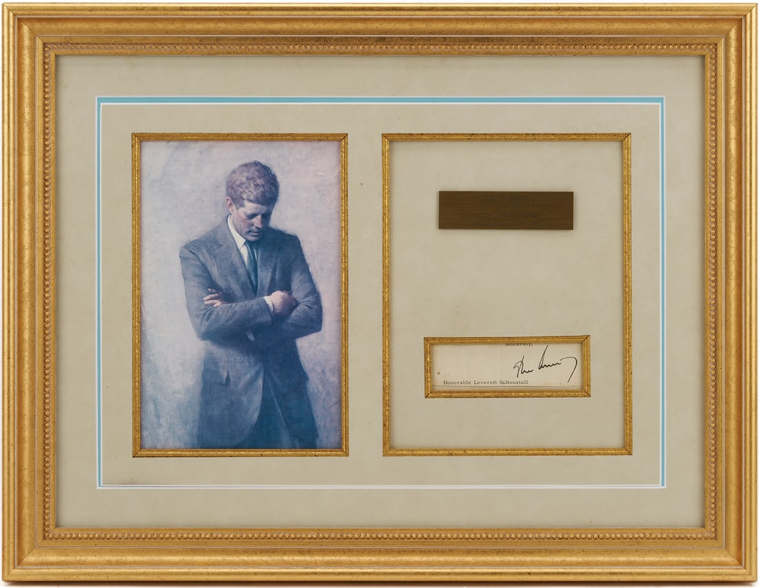 Autograph of John F. Kennedy, U.S. President and Senator, Framed (1 of 8)