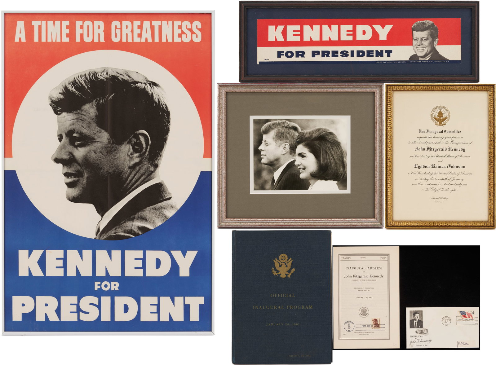 JFK Ephemera Archive: Campaign Posters, Inauguration Items (1 of 20)