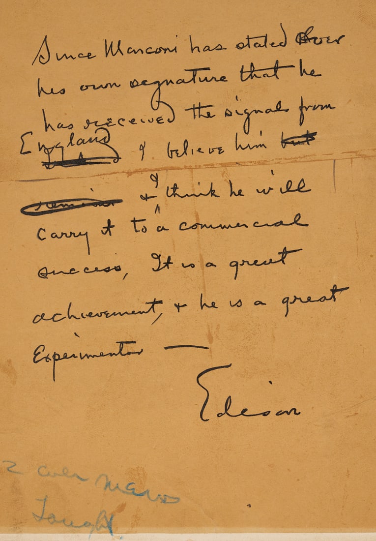 Thomas Alva Edison ALS Referencing Marconi (1 of 6)