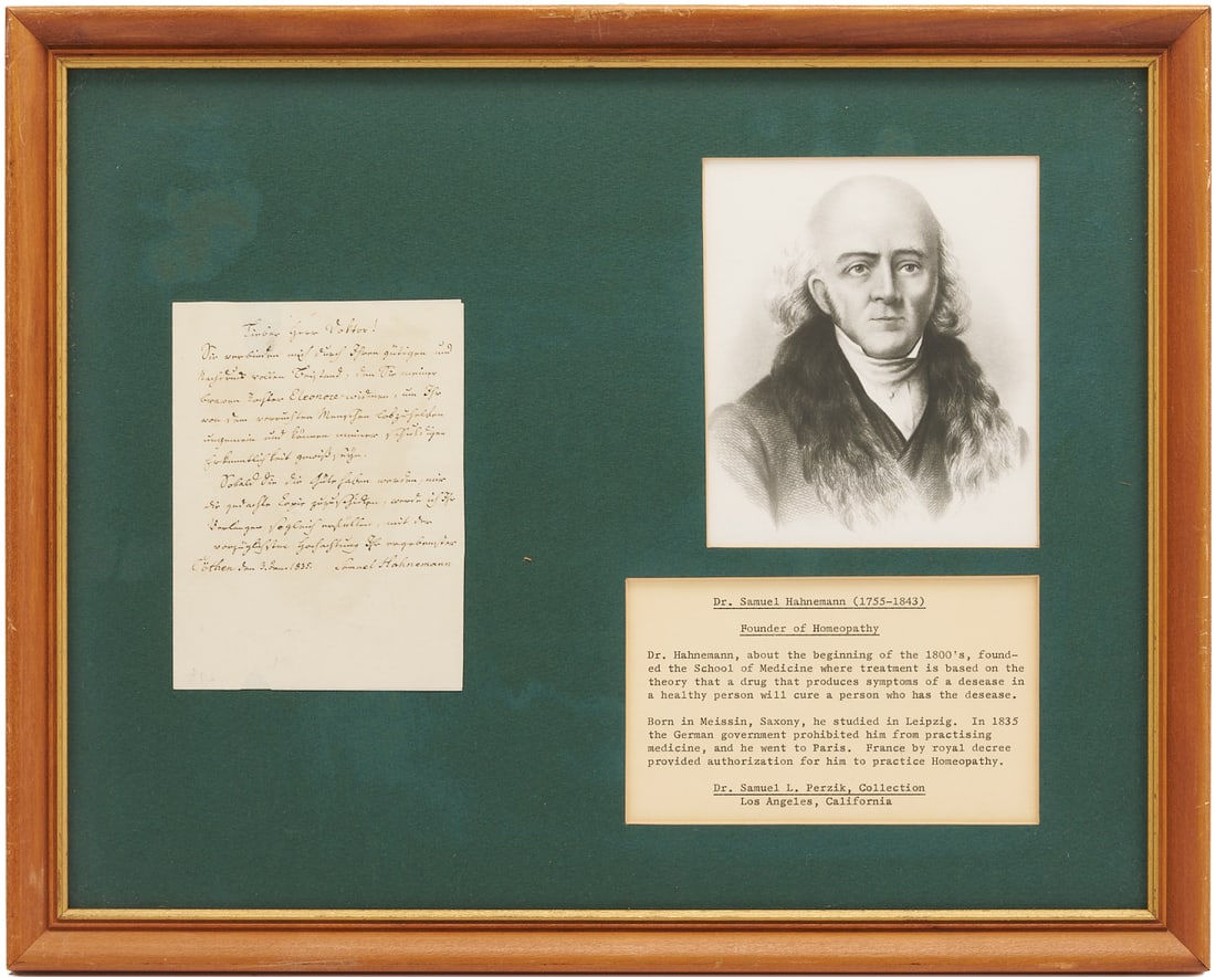 Dr. Samuel Hahnemann Autograph Letter, Signed (1 of 11)