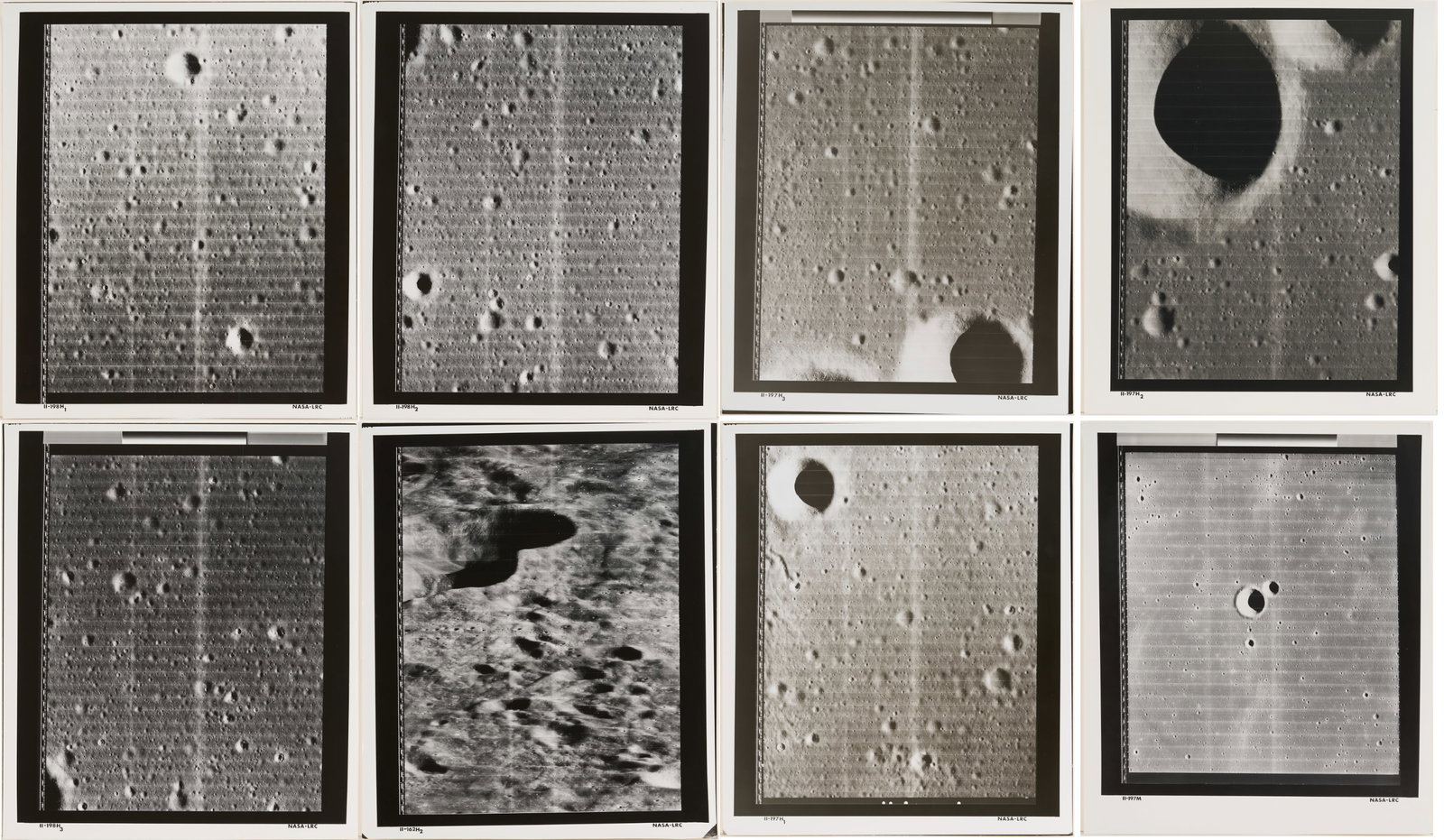 Eight NASA 1966 Original Moon Survey Photos, Apollo (1 of 20)