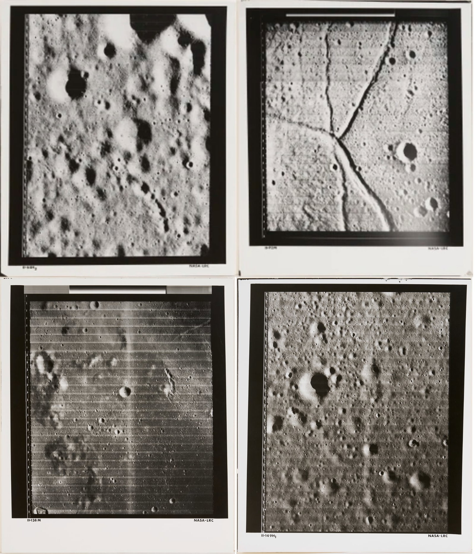 Four NASA Lunar Survey Photos, II-64H2, II-92M, II-138M, II-149H1 (1 of 19)