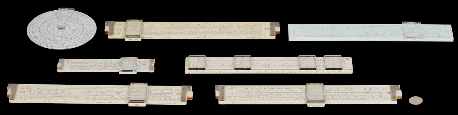 7 Japanese Slide Rules: Sun Hemmi, Post (1 of 15)