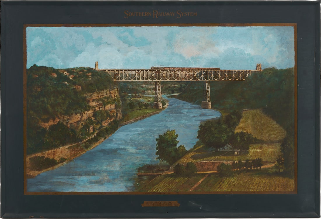 Southern Railway Systems Tin Advertising Sign, High Bridge, Kentucky River (1 of 18)