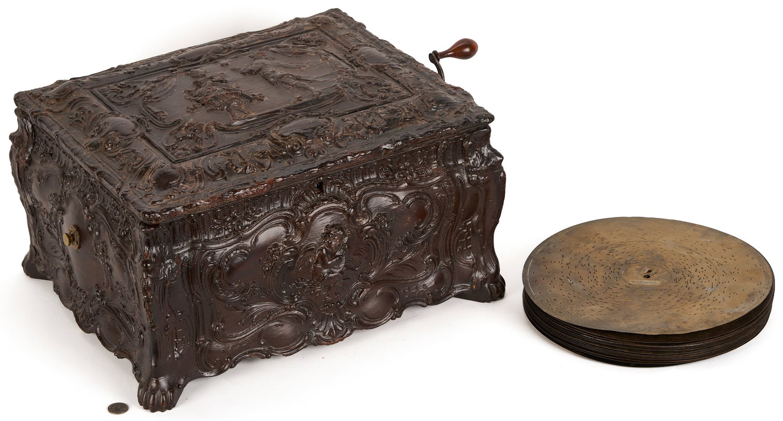 Symphonion Rococo Music Box plus 15 Discs (1 of 20)