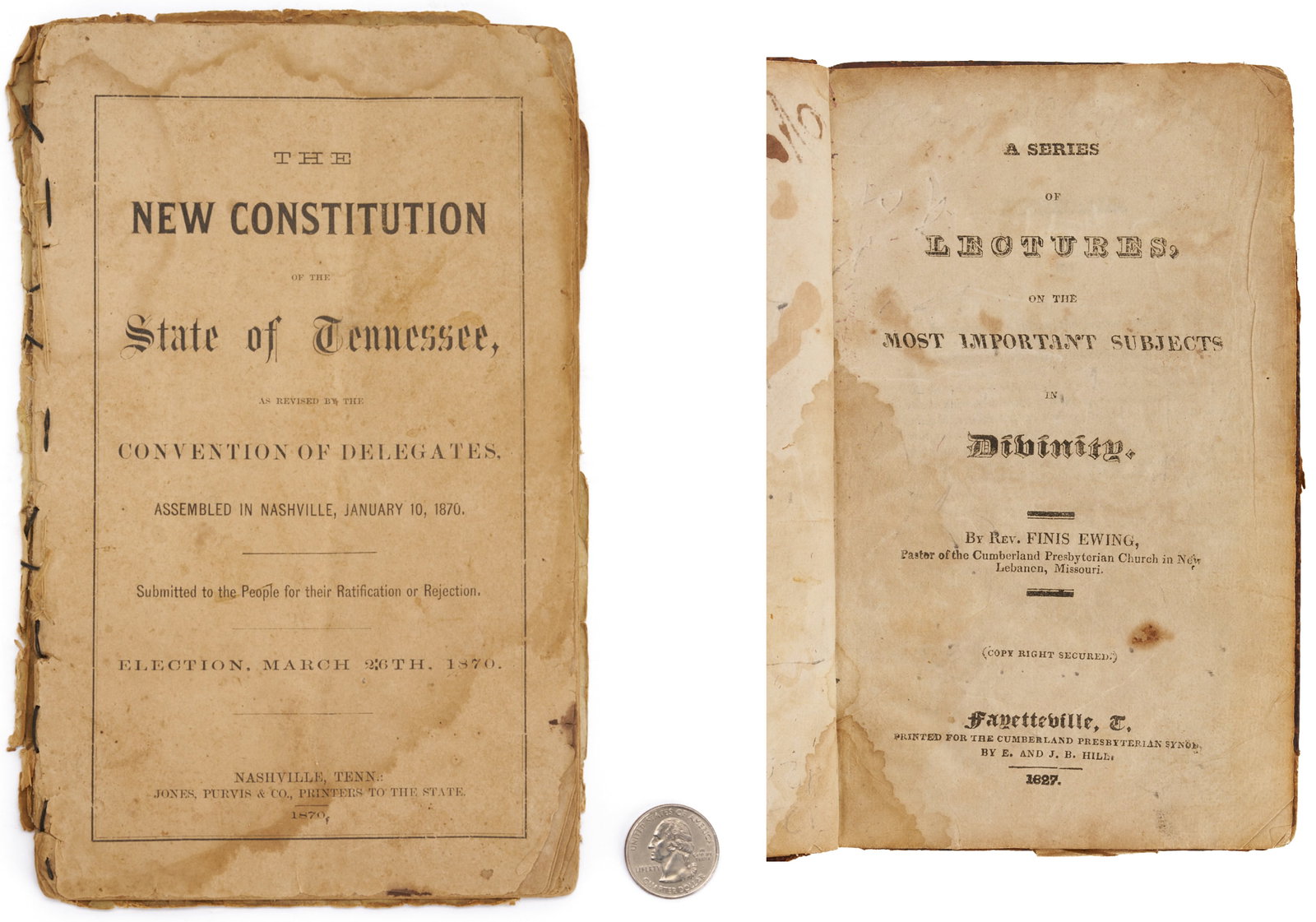 1870 TN Constitution Plus 1827 Fayetteville Book / Imprint (1 of 17)