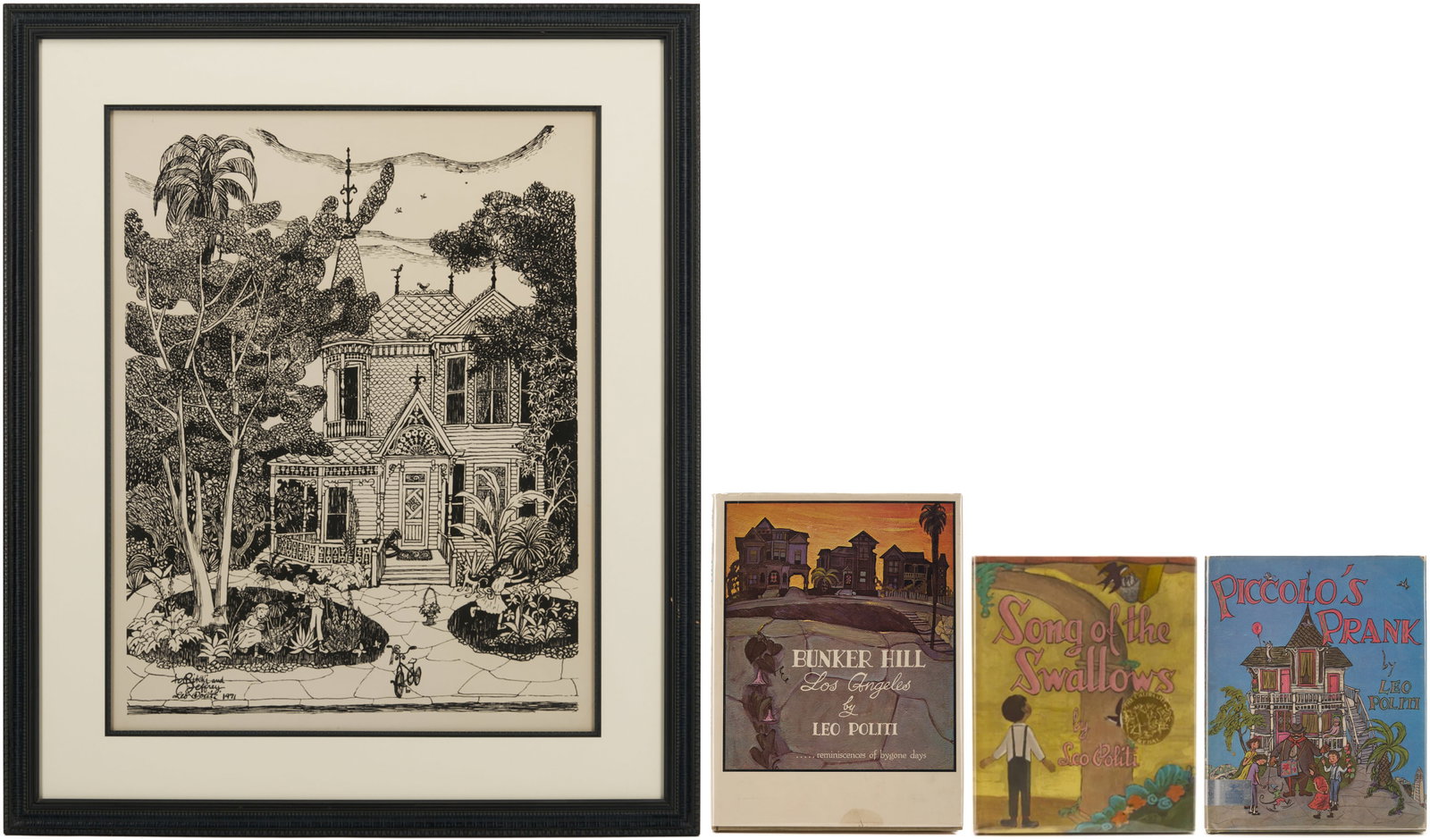 Leo Politi Inscribed Print Plus 3 Signed & Decorated Books (1 of 17)