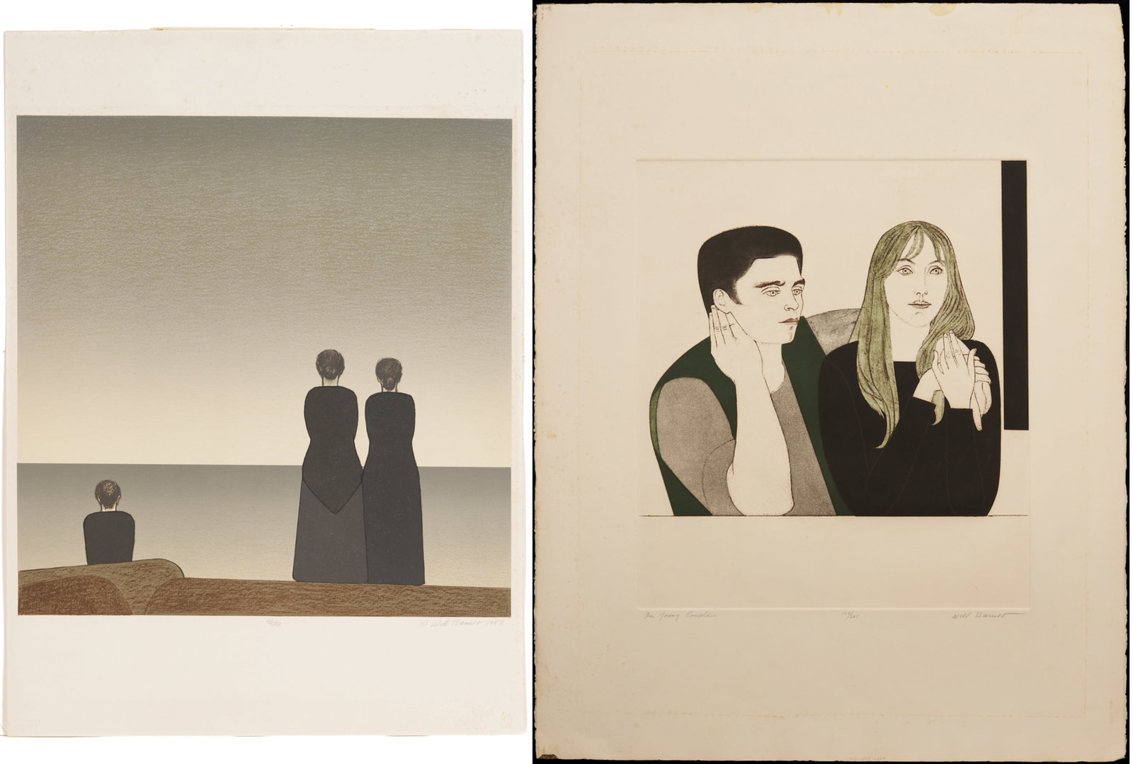 2 Will Barnet Prints: Peter Grimes from Met. Opera Fine Art & Young Couple (1 of 20)