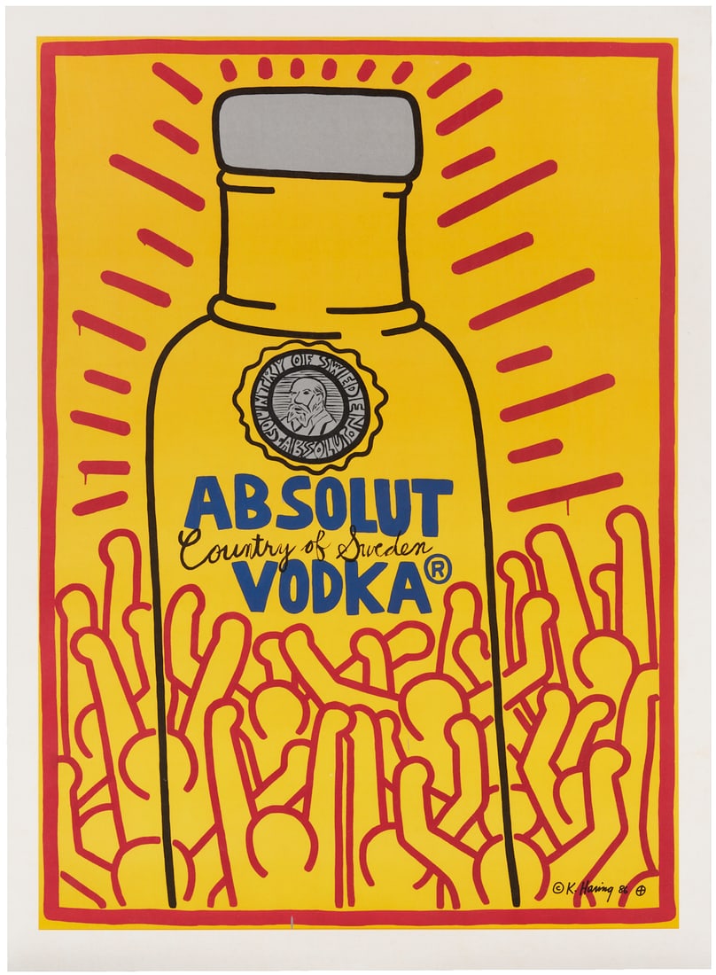 Scarce Keith Haring Absolut Vodka Poster, Absolut Haring, 1986 (1 of 11)