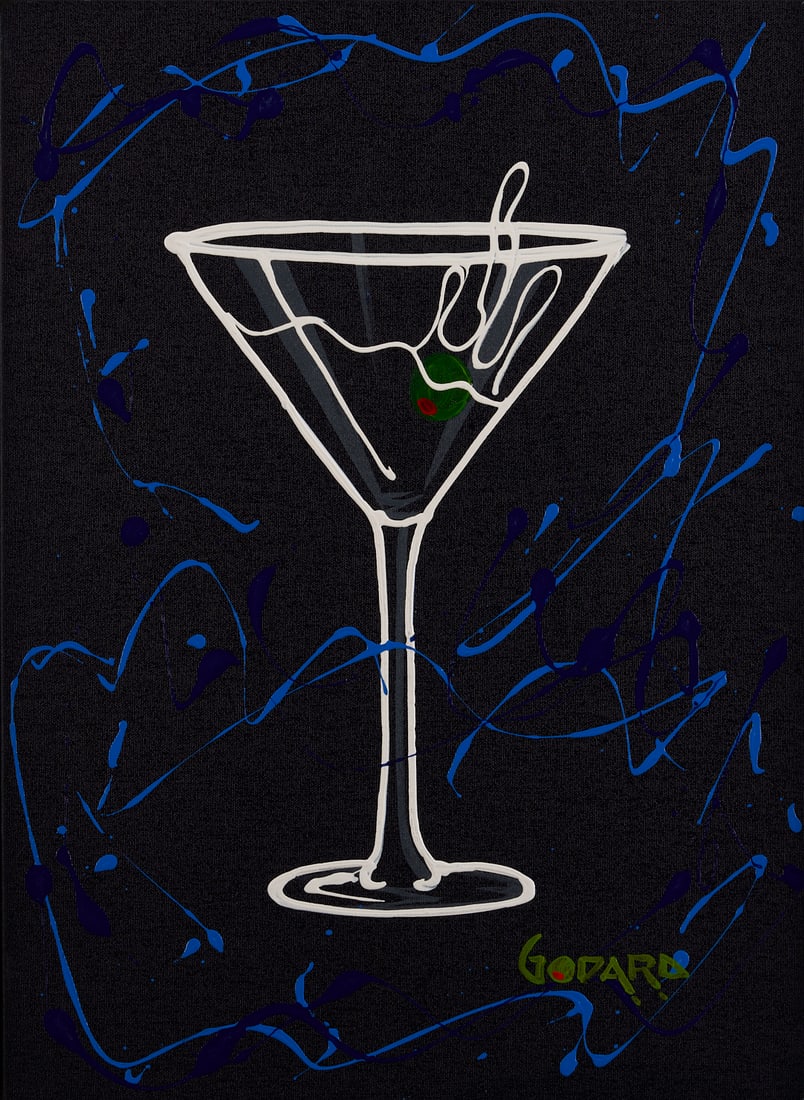 Michael Godard Original Painting, Martini on Black (1 of 9)