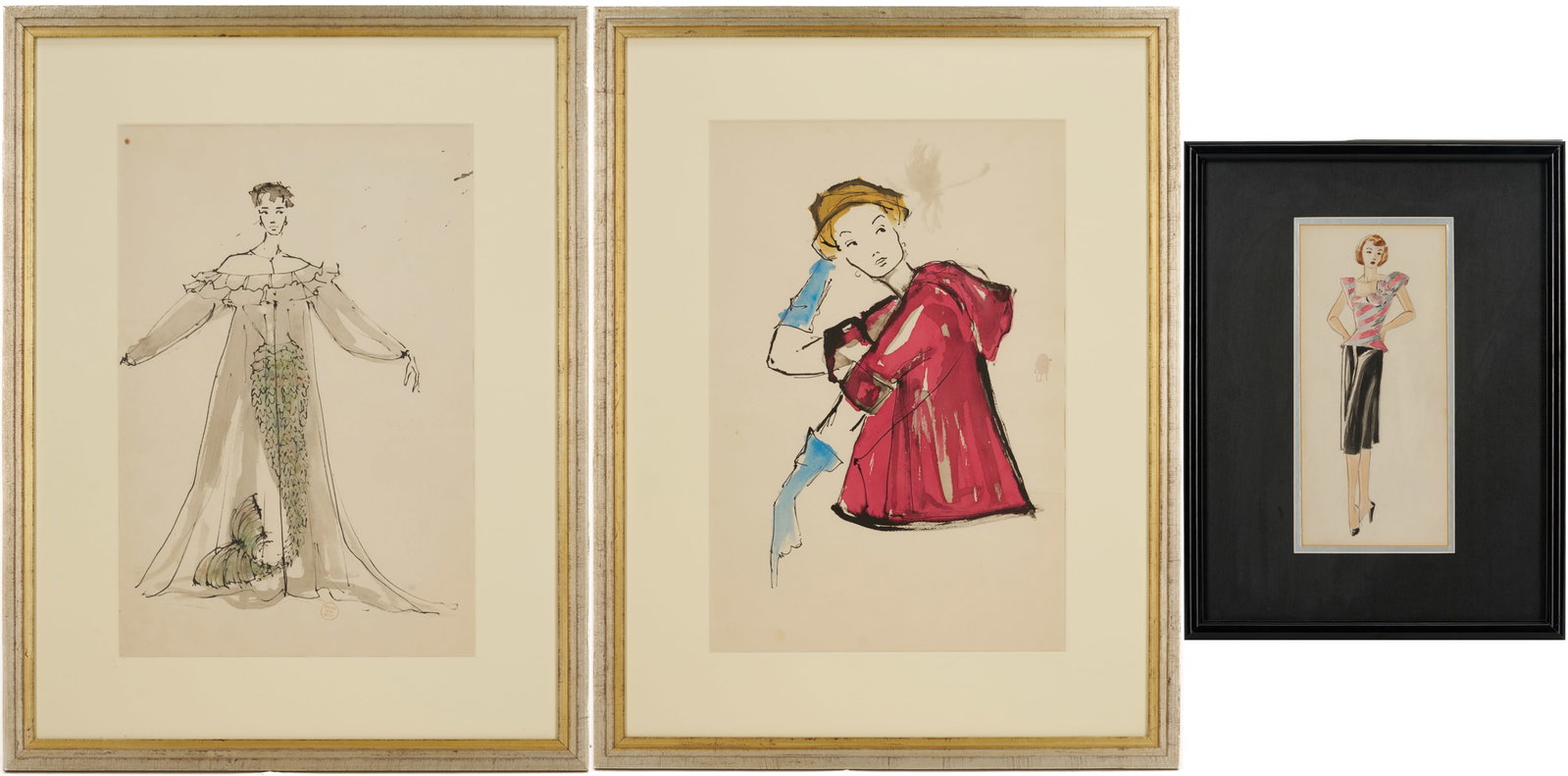 3 Vintage Couture Drawings Incl. Serge Matta (1 of 20)