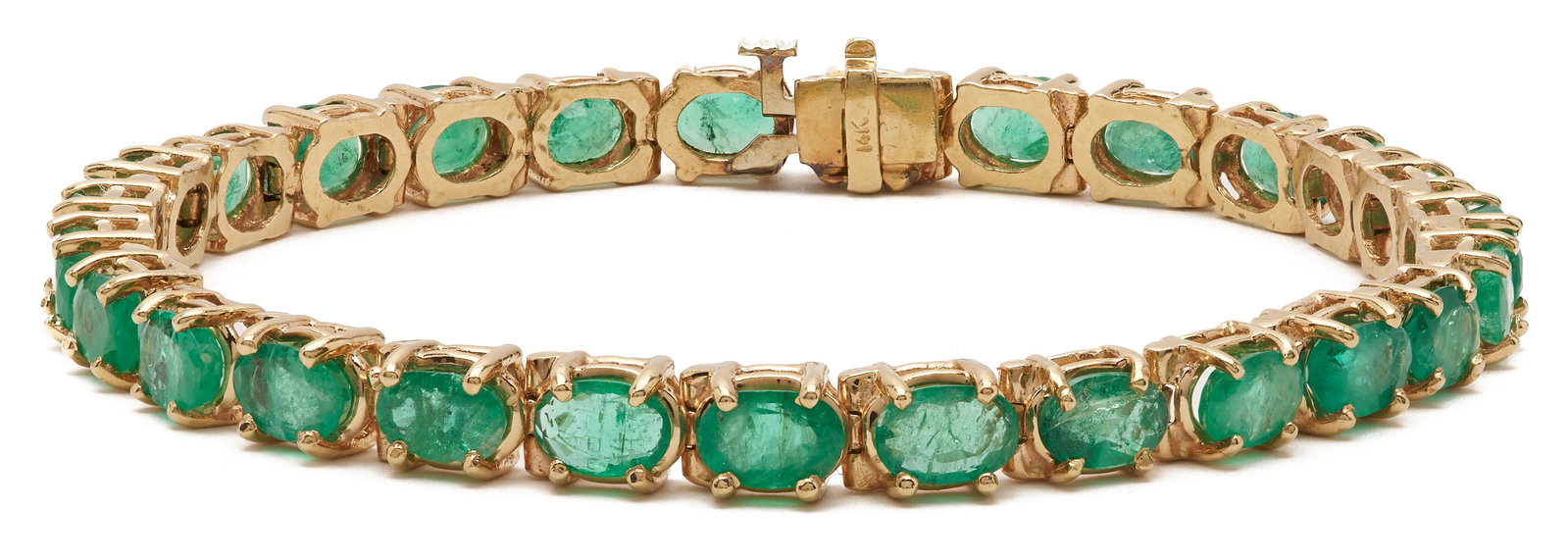 Ladies 14K Emerald Tennis Bracelet (1 of 6)
