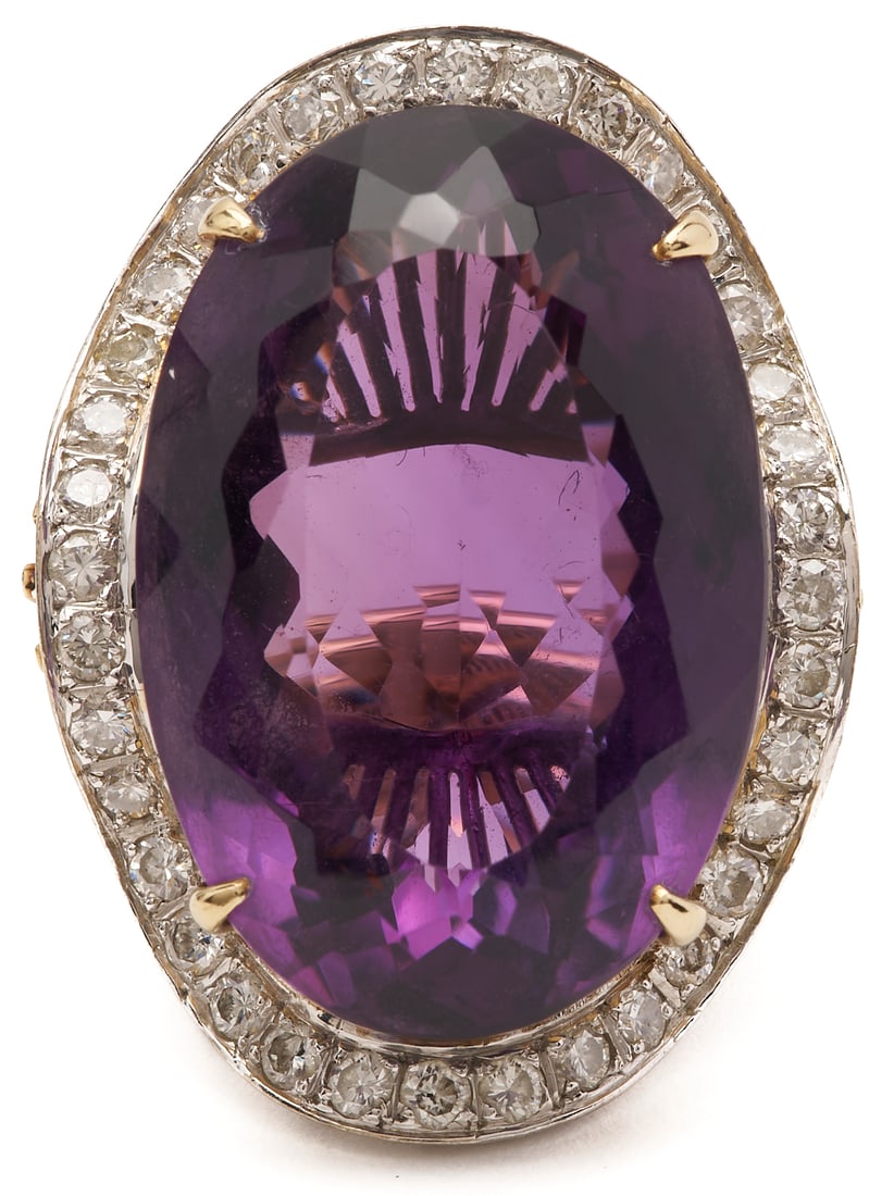 Ladies 14K Amethyst & Diamond Ring (1 of 6)