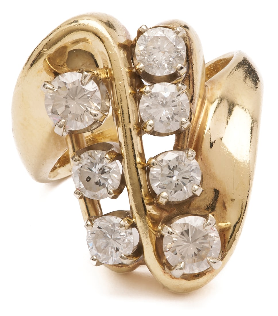 14K Yellow Gold Diamond Cluster Ring (1 of 5)