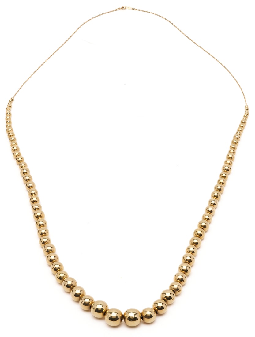14K Yellow Gold Graduated Bead Necklace (1 of 8)