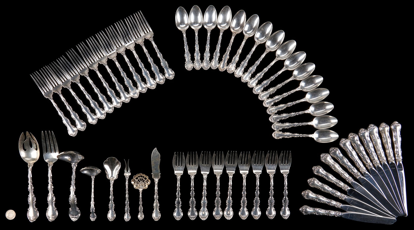 57 pcs Gorham Strasbourg Sterling Flatware (1 of 9)