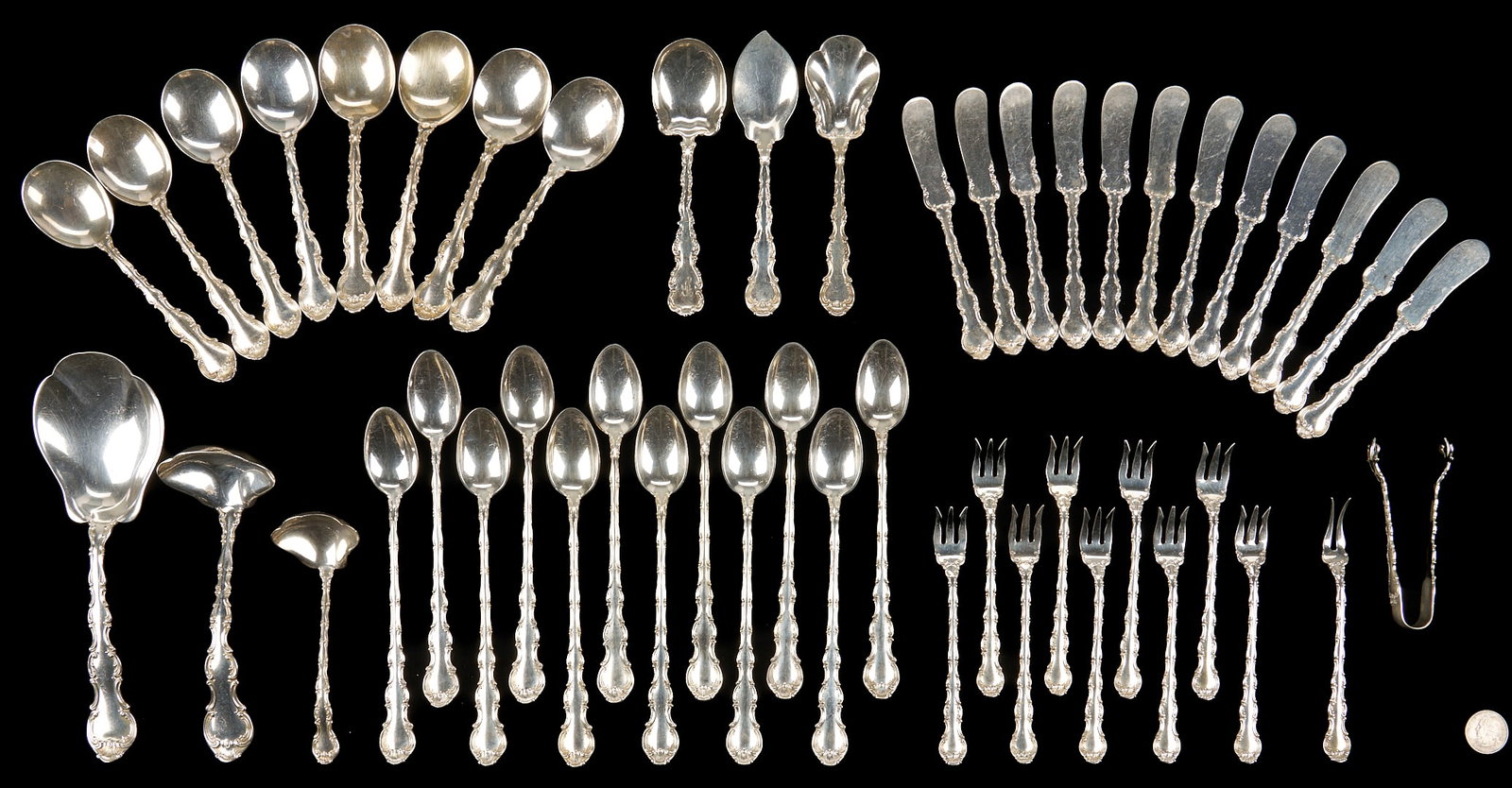 49 Pcs. Gorham Strasbourg Sterling Flatware (1 of 6)