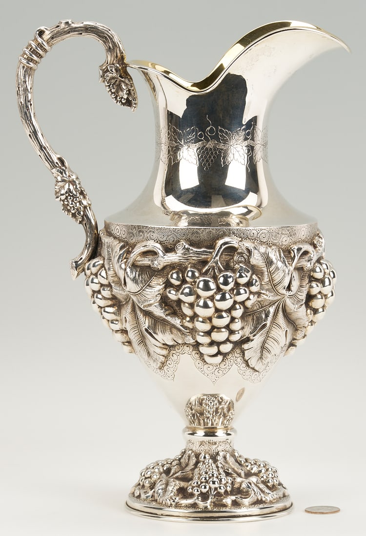 Ornate Sterling Silver Wine Ewer or Water Pitcher (1 of 10)