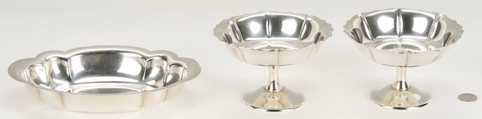 Pr. Sterling Pedestal Compotes & Oval Sterling Dish (1 of 15)