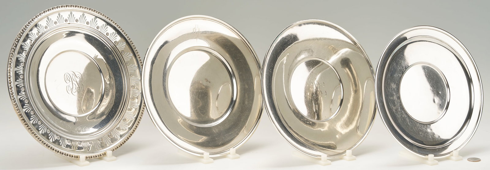 4 Assorted Sterling Silver Plates (1 of 14)