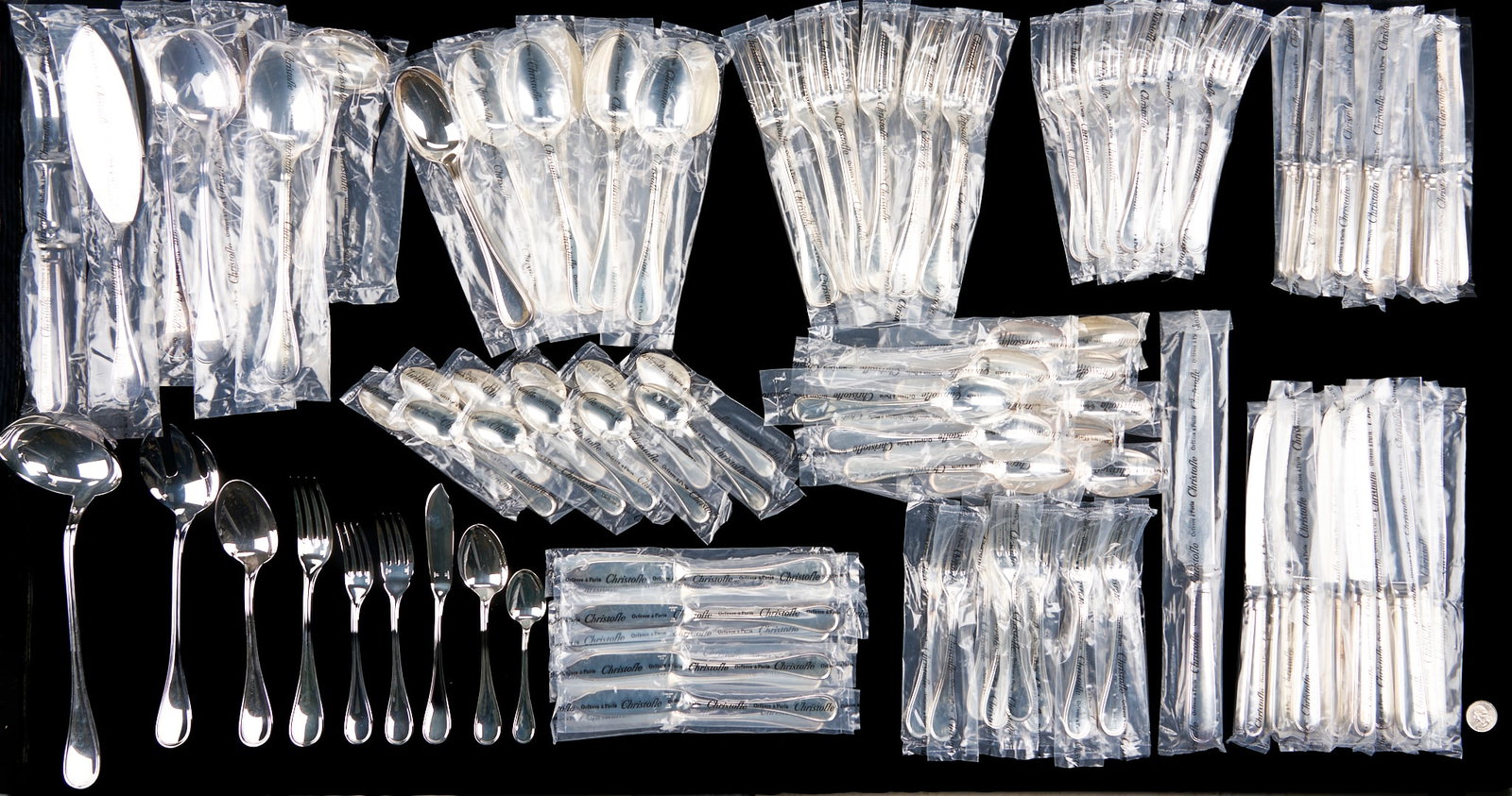 118 Pcs. Christofle Silverplated Flatware, Service for 12 (1 of 6)