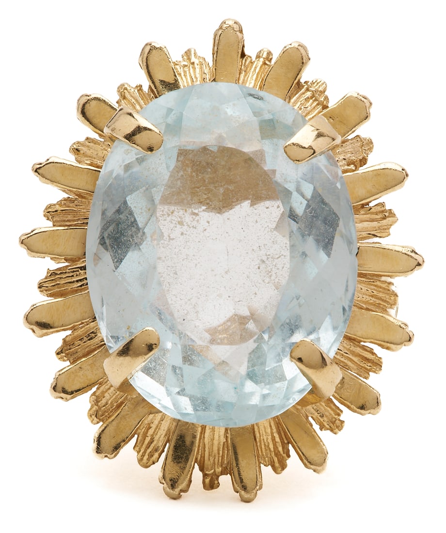 14K Gold Cocktail Ring w/ Oval Cut Blue Topaz (1 of 5)