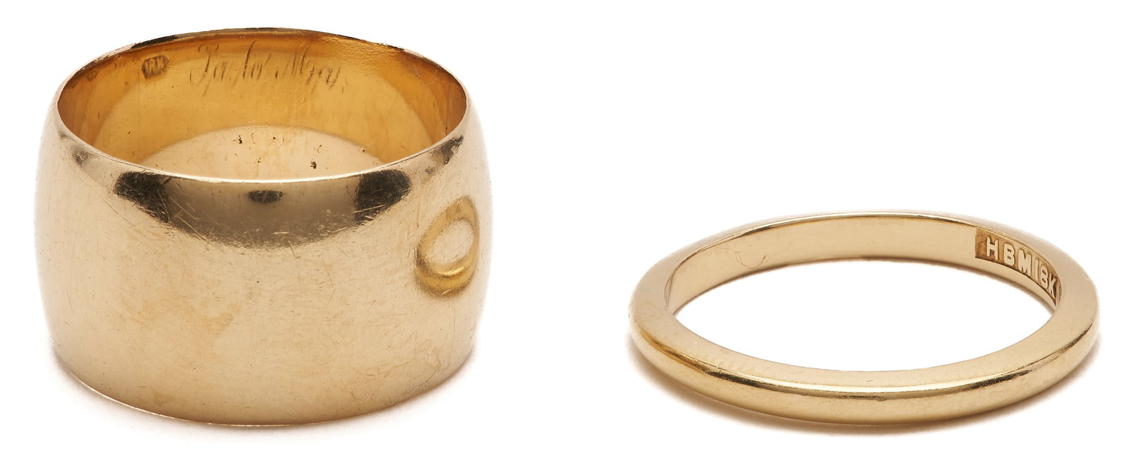 2 Yellow Gold Wedding Bands - 3