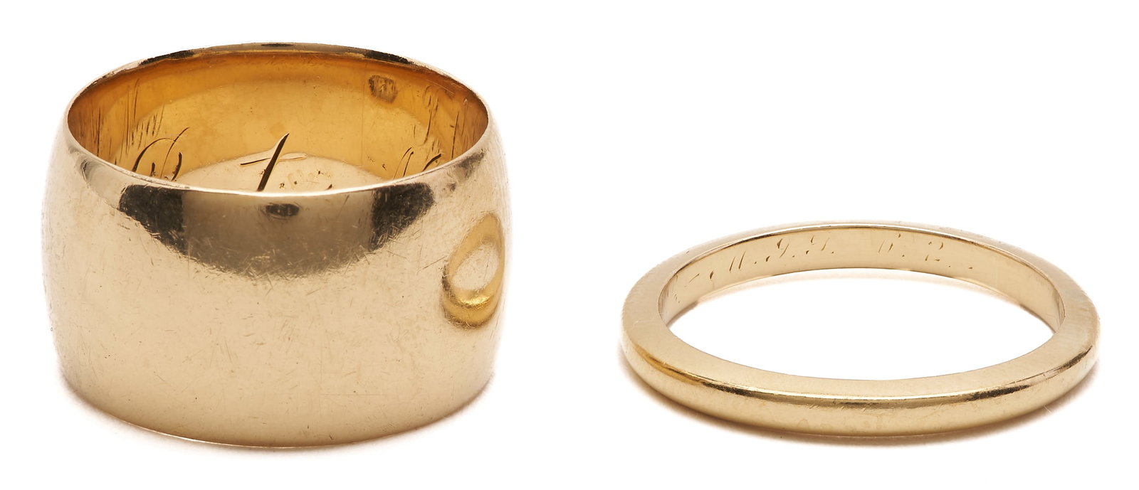 2 Yellow Gold Wedding Bands - 4