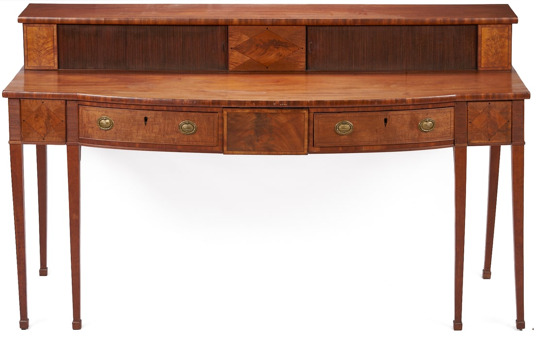 English Inlaid Sideboard with Tambour Doors (1 of 20)