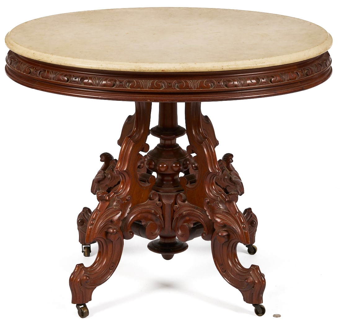 Renaissance Revival Marble Table, poss. Thomas Brooks (1 of 13)