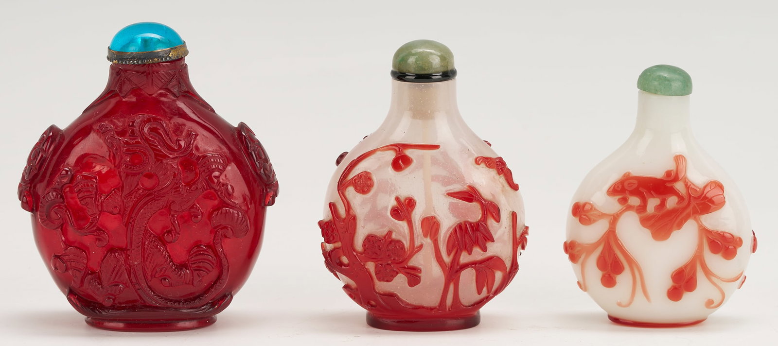 3 Chinese Glass Snuff Bottles (1 of 7)
