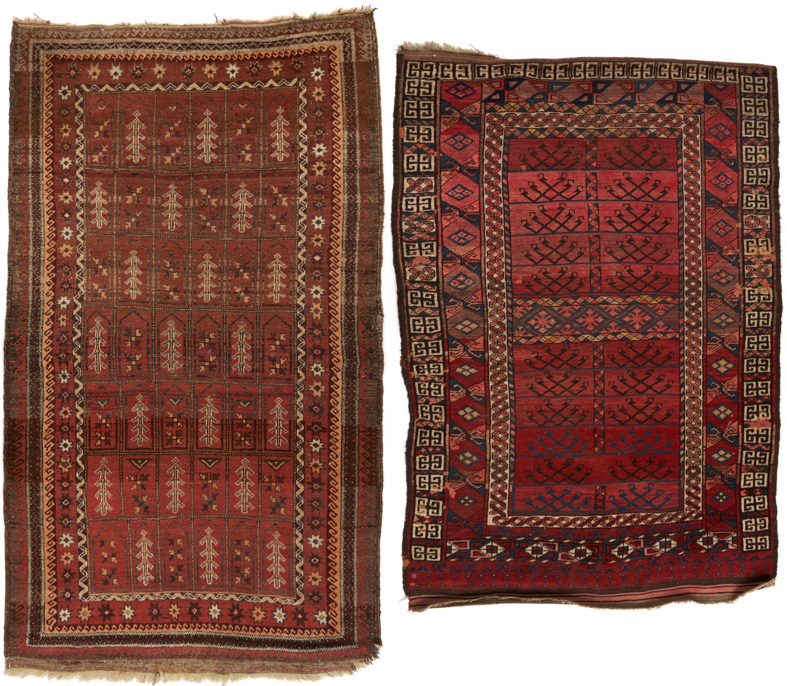 2 Antique Tribal Rugs: Baluch & Ersari Turkmen Ensi (1 of 20)