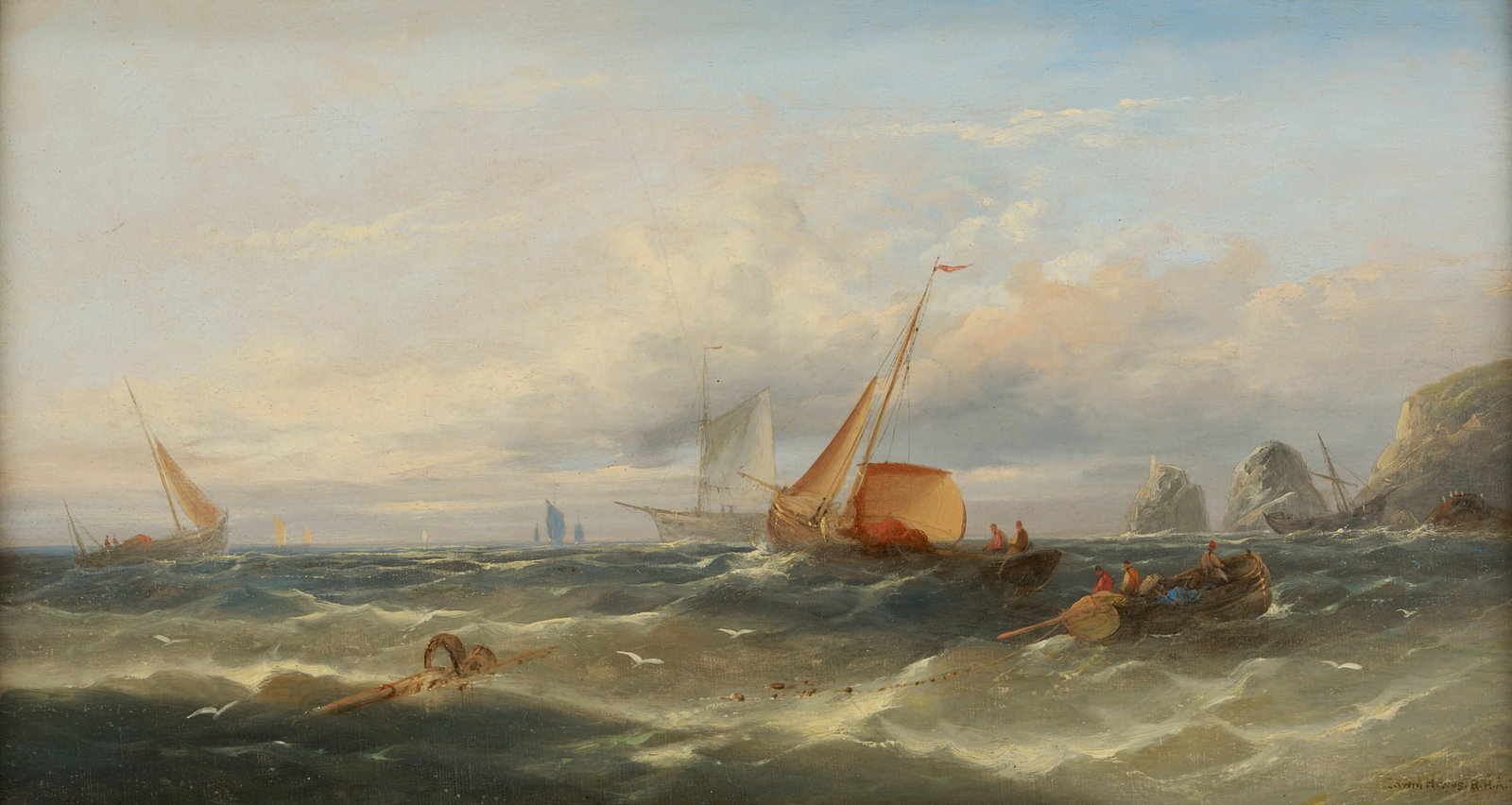 Edwin Hayes O/C Coastal Marine Painting (1 of 17)