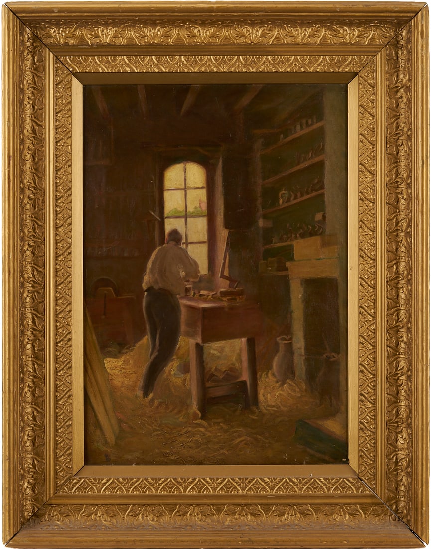 O/C Genre Painting of a Woodworker (1 of 8)