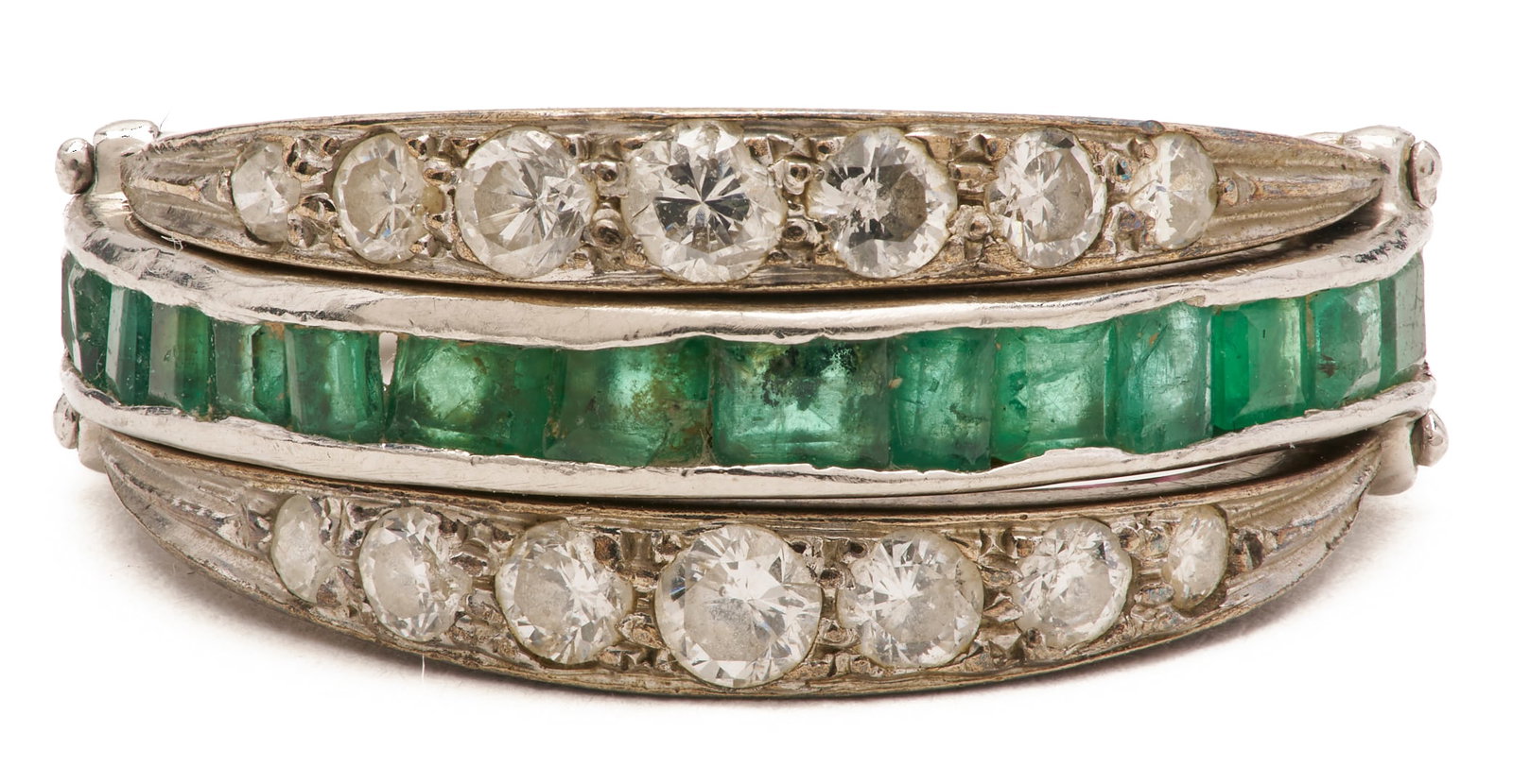 Emerald, Ruby, & Diamond Flip Ring - 2