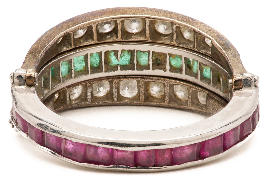 Emerald, Ruby, & Diamond Flip Ring - 5
