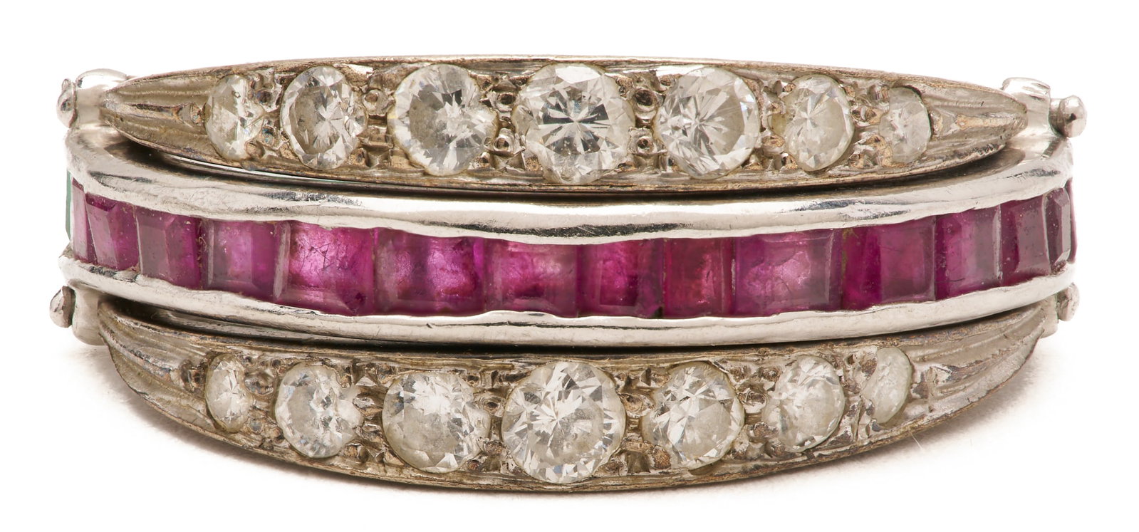 Emerald, Ruby, & Diamond Flip Ring - 6