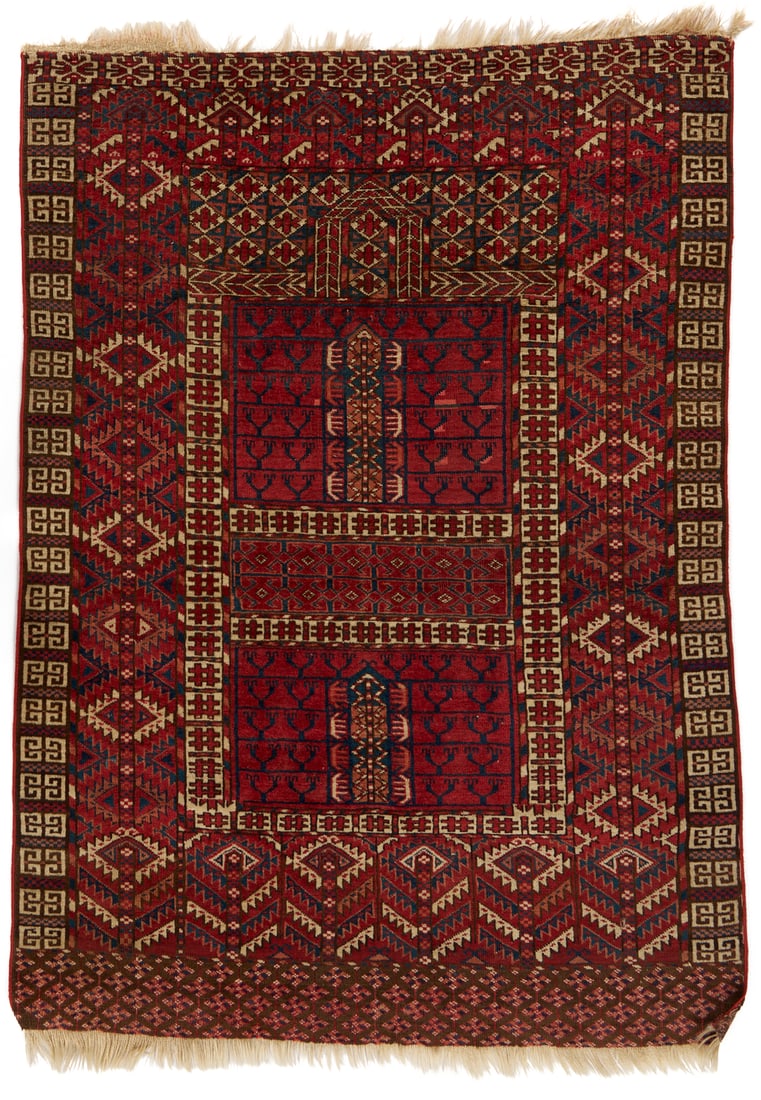 Antique Turkmen Tekke Ensi Rug, Bird-Head Design (1 of 13)