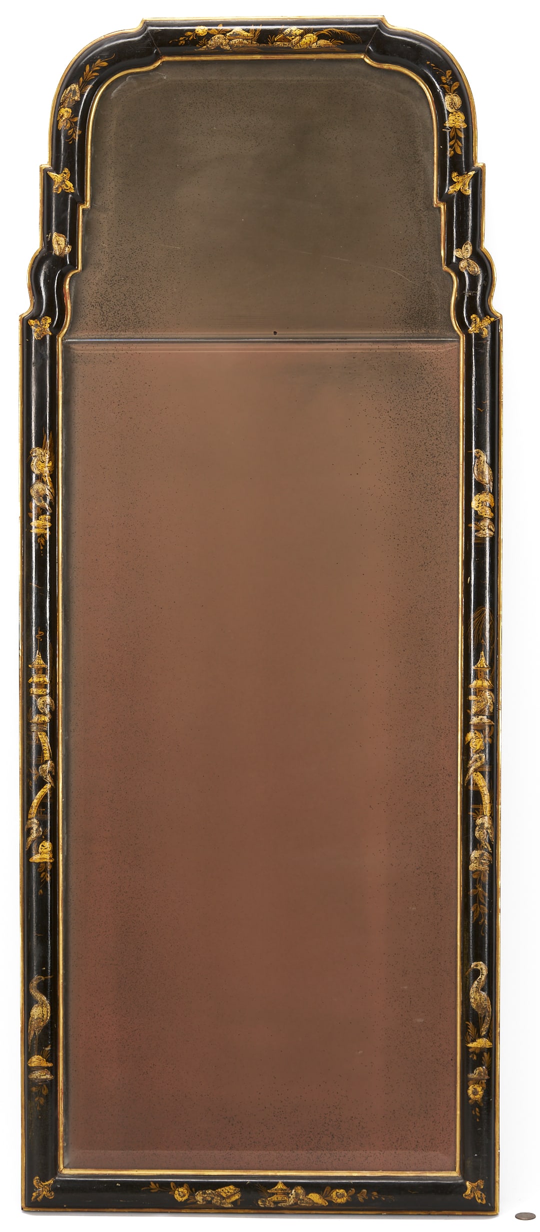 Chinoiserie Black Lacquer and Gilt Pier Mirror (1 of 9)
