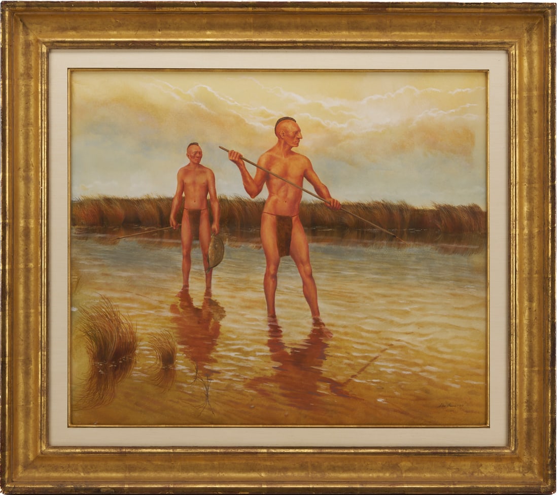 Don Powers Painting, Two Timucua Spear-Fishermen (1 of 10)