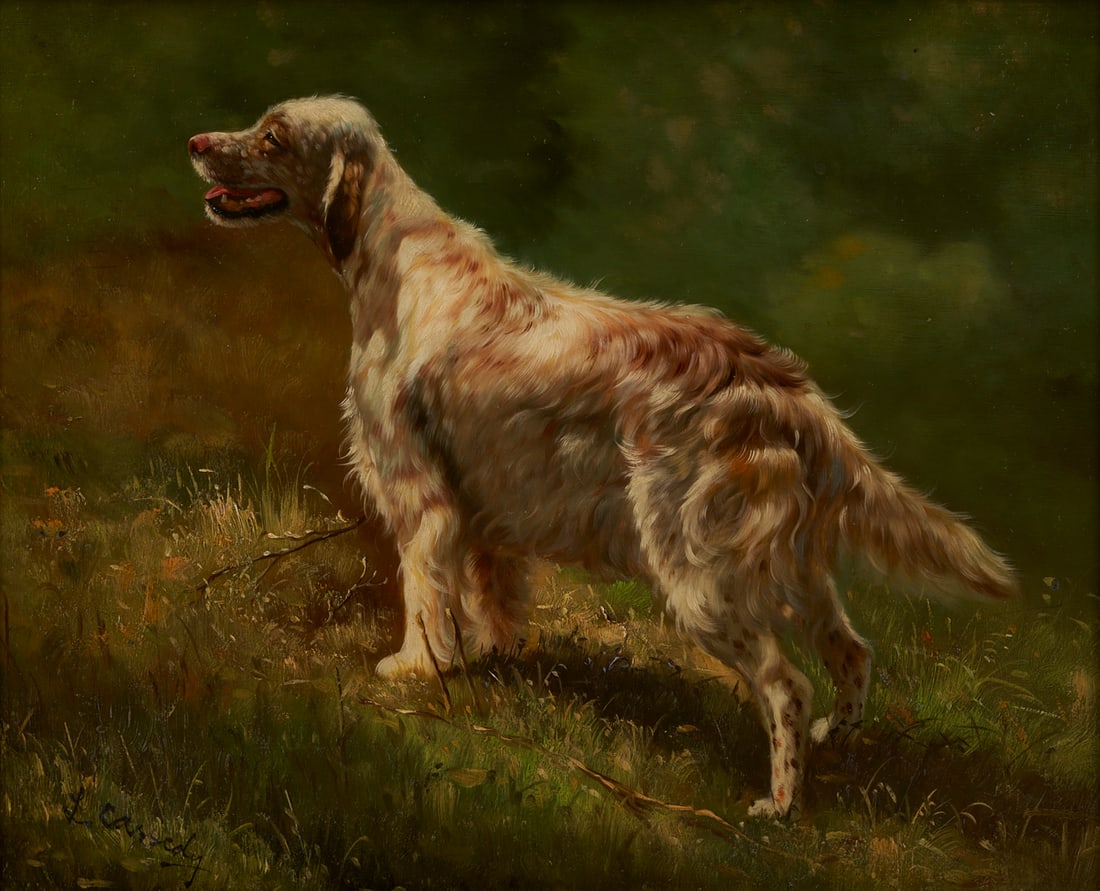 Laura E. Cassidy O/C Hunting Dog Painting, English Setter, OH/KY Interest (1 of 7)