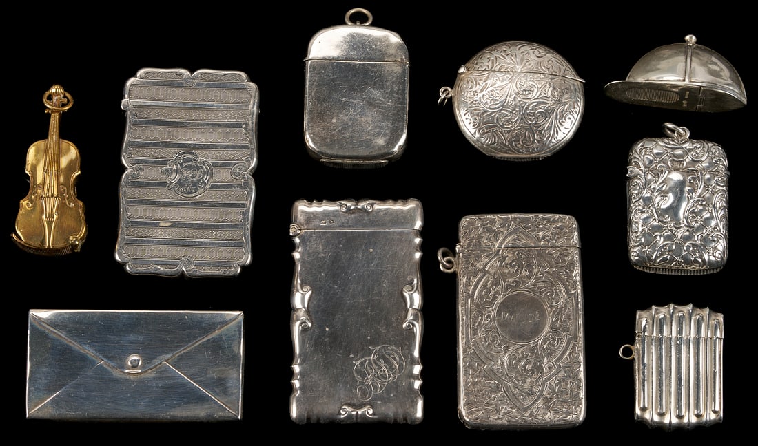 Collection of 10 Silver Card Cases & Vesta Match Safes (1 of 6)