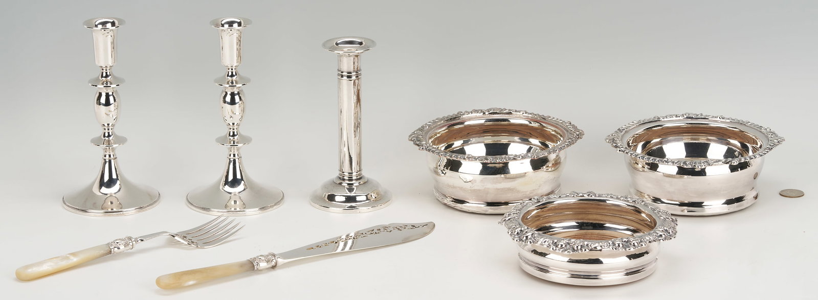 3 Wine Coasters and 3 Candlesticks plus Fish Set (1 of 17)