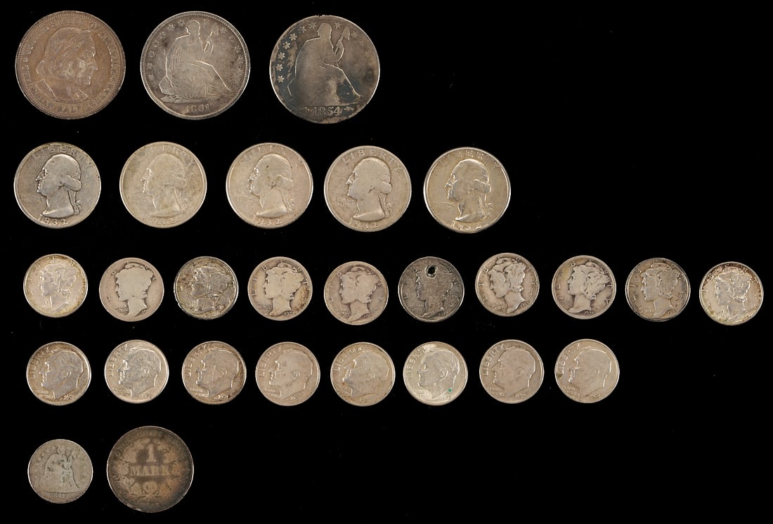 28 Coins, 90% Silver, mostly United States (1 of 4)