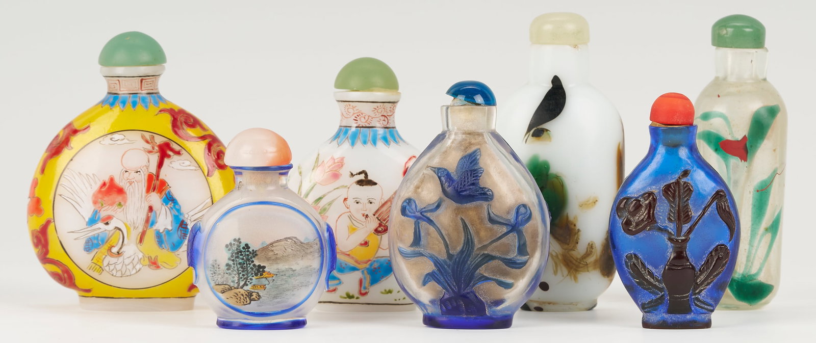 7 Chinese Glass Snuff Bottles (1 of 14)