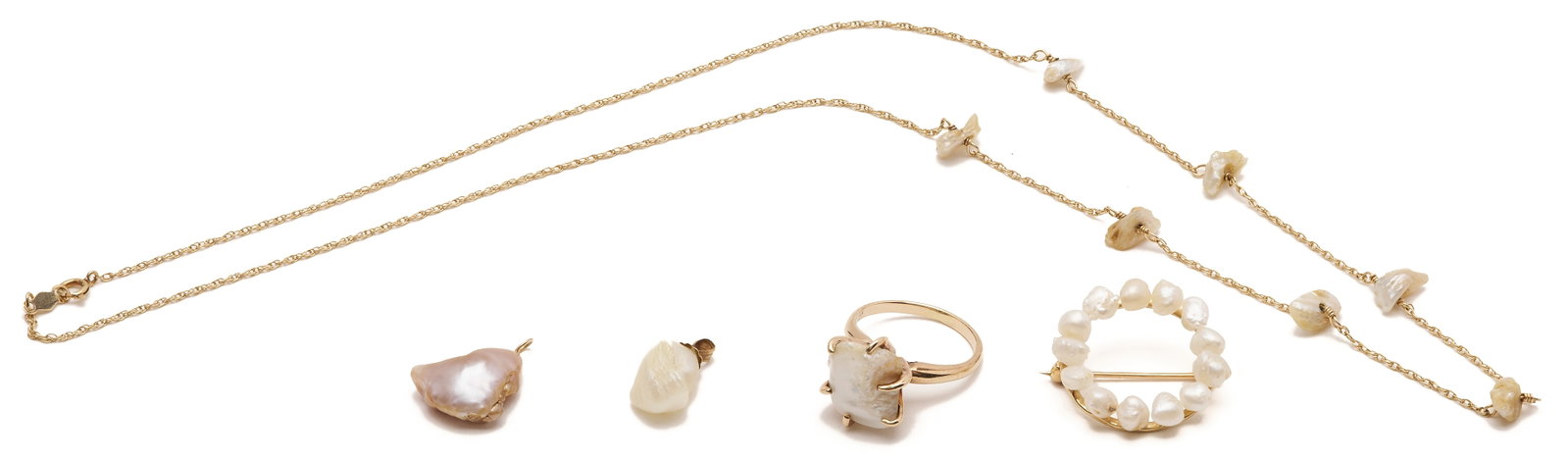 5 Pcs. Freshwater Pearl & Gold Jewelry (1 of 17)