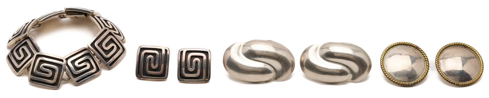 Three Pairs Earrings and Bracelet Incl. Taxco Sterling Silver (1 of 10)