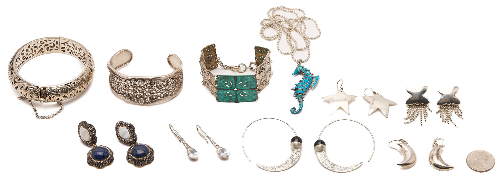 10 Assorted Sterling Silver Jewelry Items (1 of 8)