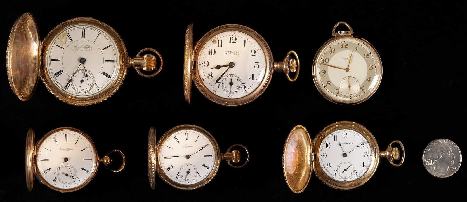 6 Assorted Gold-Filled Pocket Watches (1 of 6)